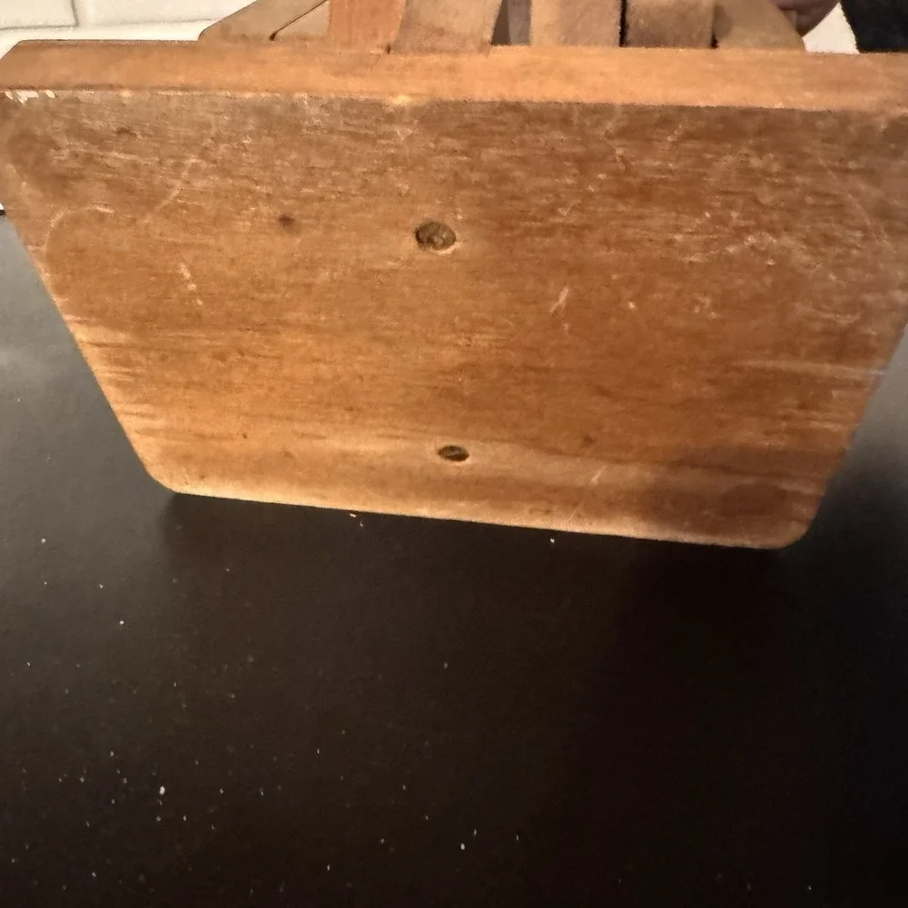 Vintage Wood & Cork Hanging Coasters 4x4 in Square Mid Century Modern‎ Set Of 6